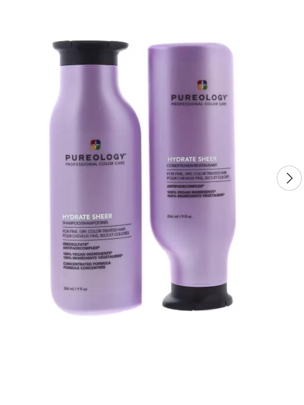 Pureology Hydrate Sheer Shampoo & Conditioner Duo 9 oz Color-Treated Hair NWT - Picture 5 of 10
